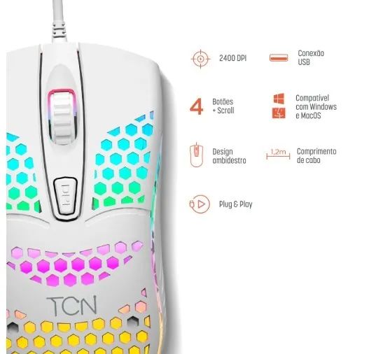 Mouse Gamer color branco
