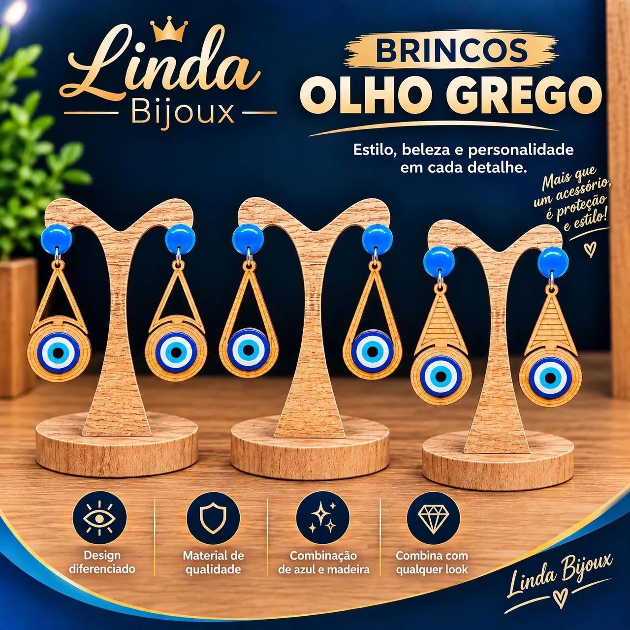 Brincos Olho Grego - Foto 2