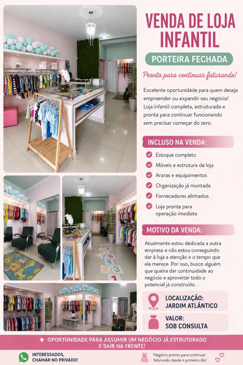 Vendo loja infantil porteira fechada 