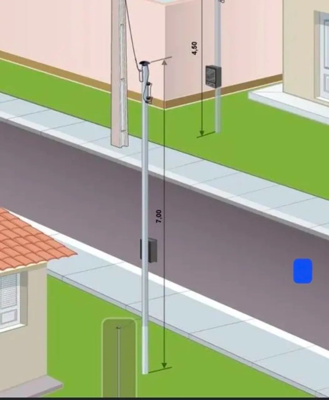 Poste galvanizado peça completa 6M - Foto 3