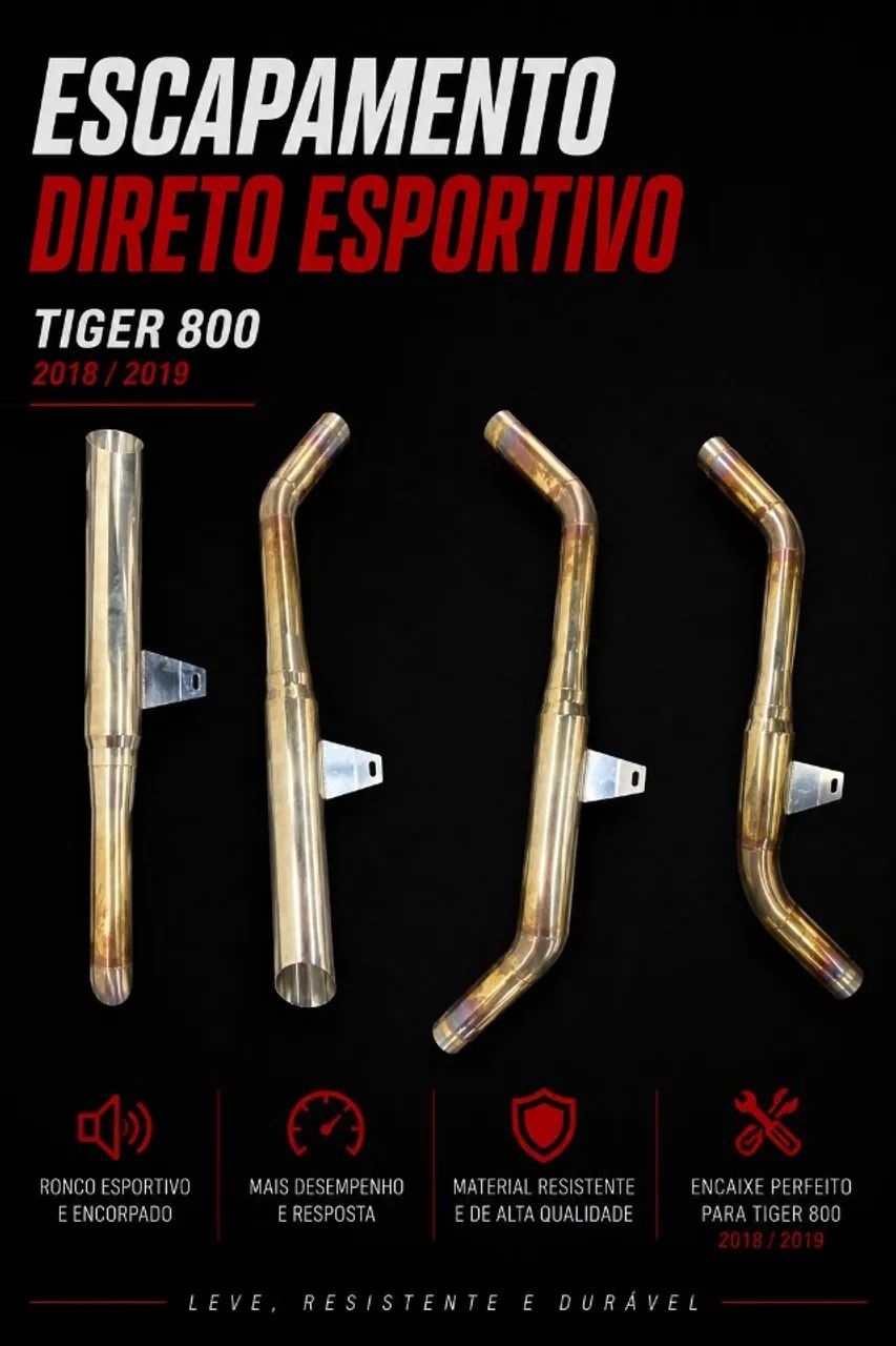 PONTEIRA DE ESCAPAMENTO TIGER 800 2018 À 2019 