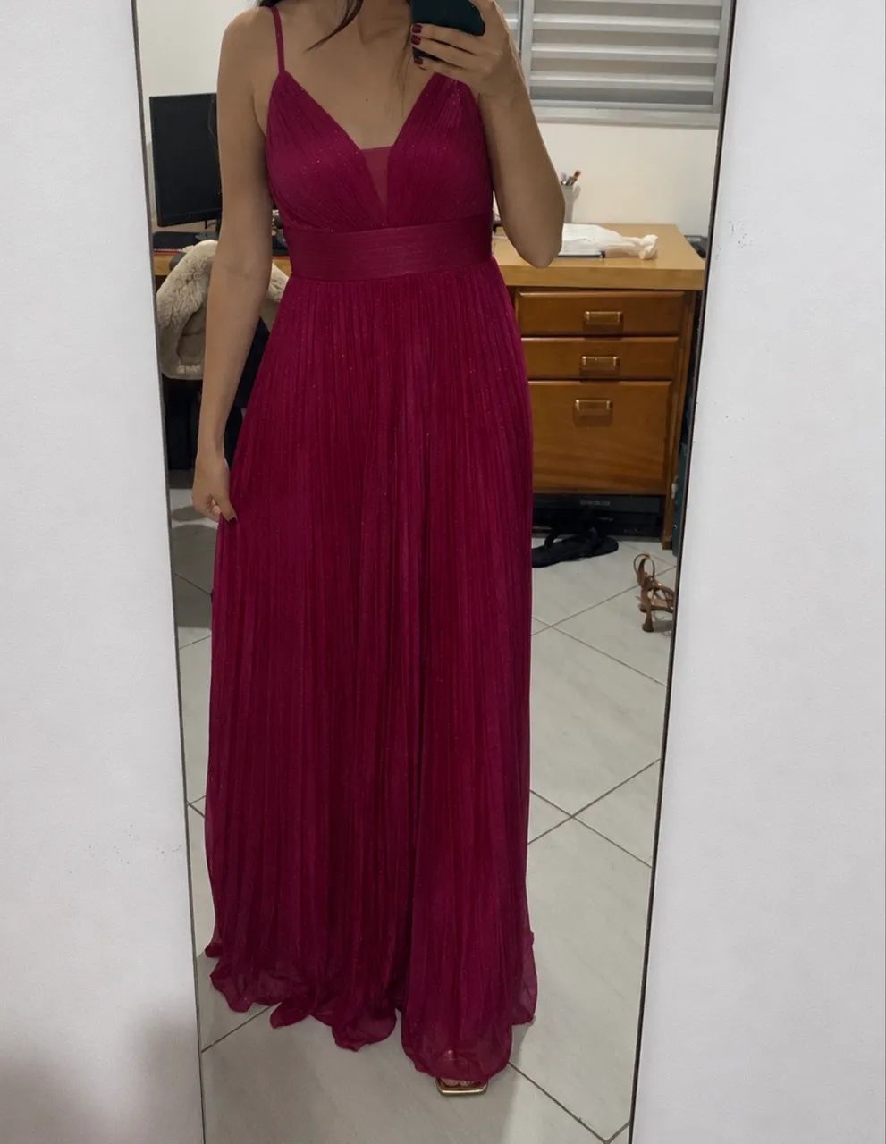 Vestido festa fúcsia