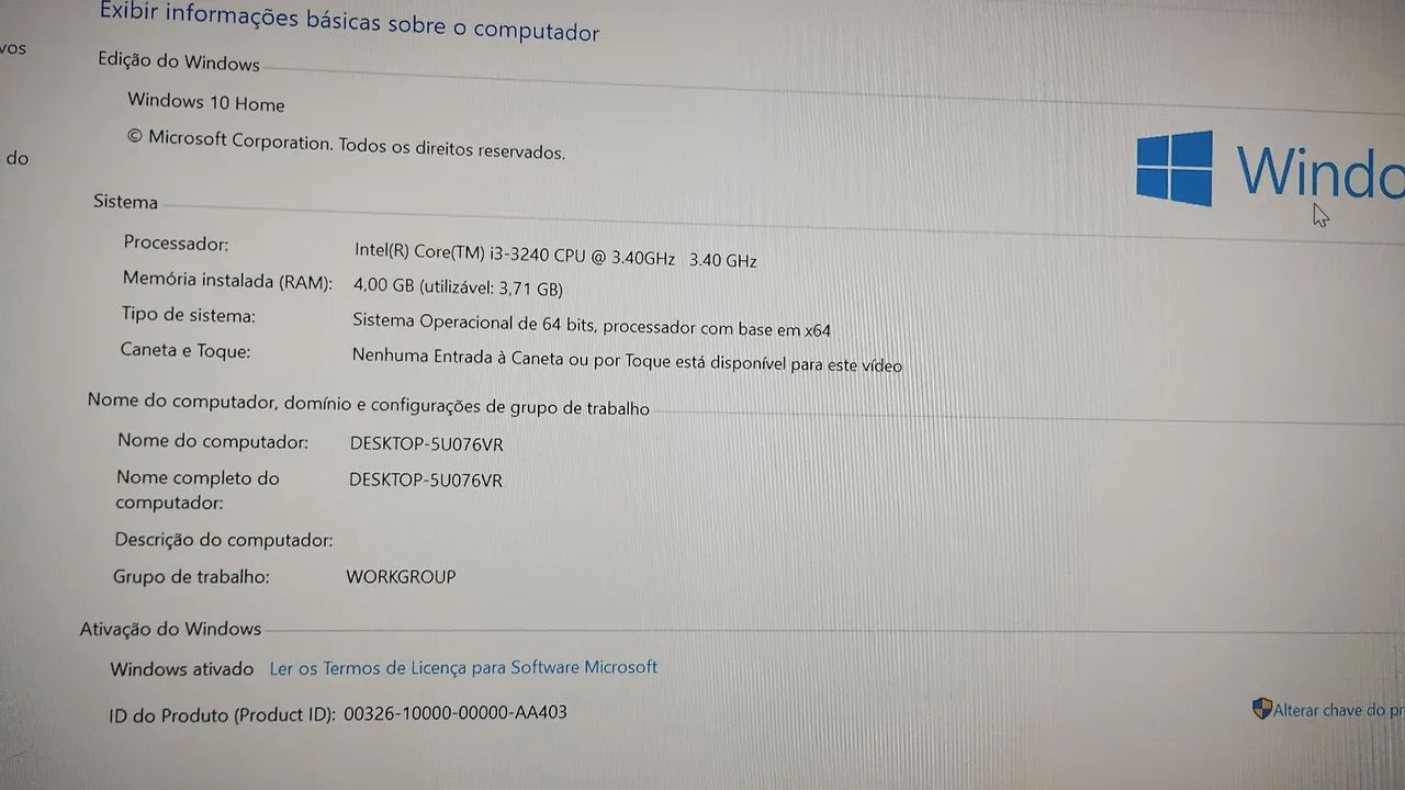 Computador CPU i3 HD de 1 TB memória 4GB
