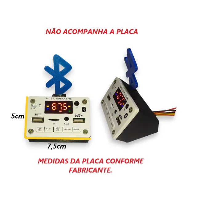 Case Para Placa Decodificadora Bluetooth MP3 Usb FM Music Speakers (Mini) - Foto 3