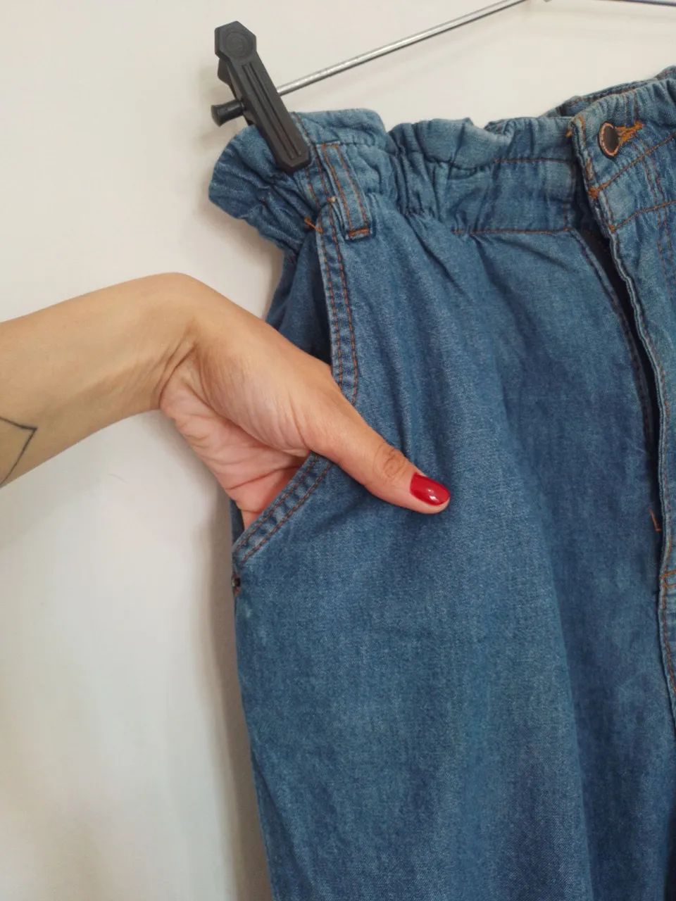 Calça jeans Slouchy azul claro - Foto 3