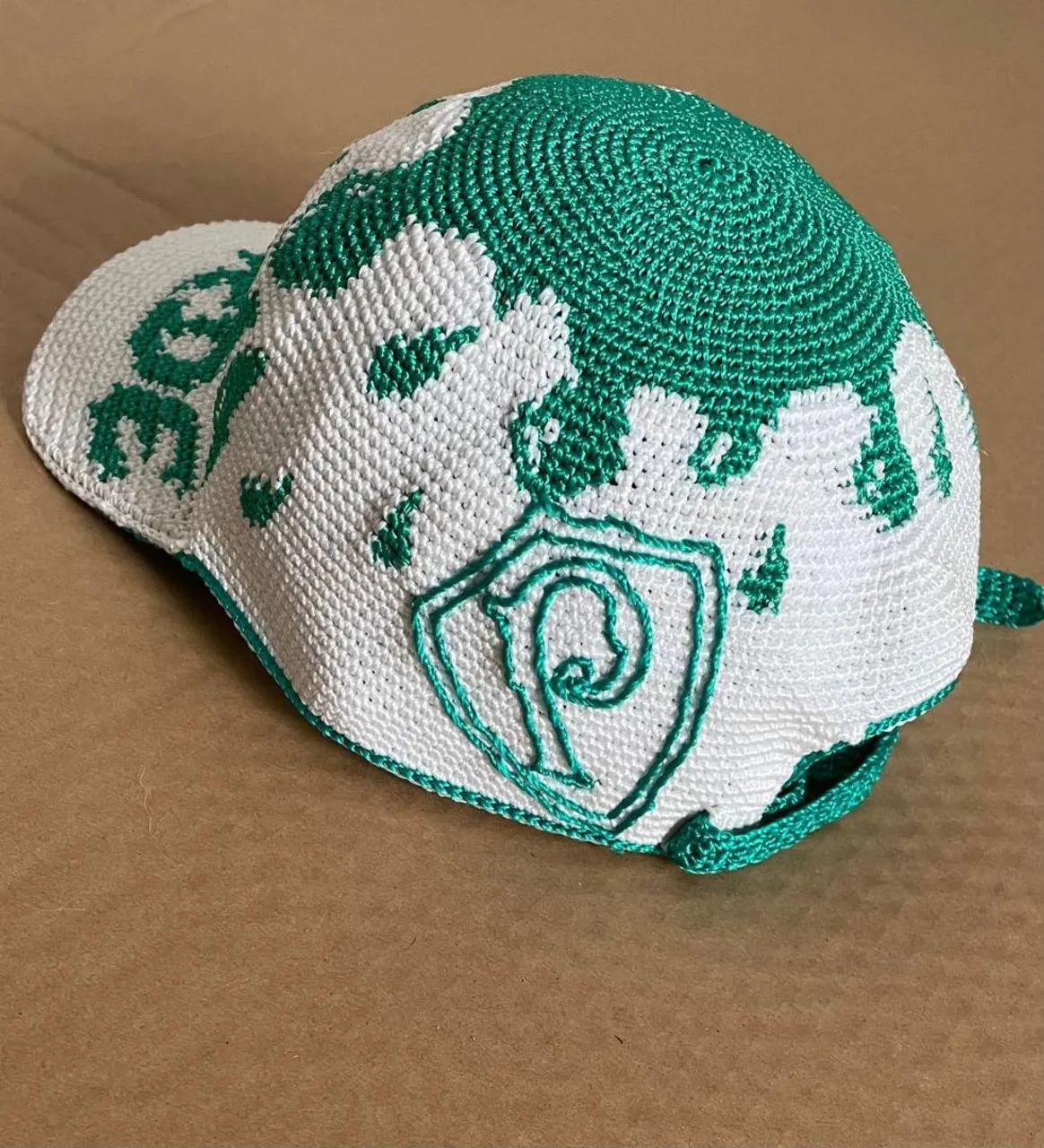 Boné de crochê Palmeiras mancha verde  - Foto 3