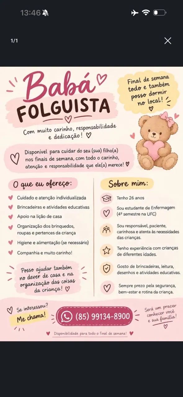 Babá freelancer 