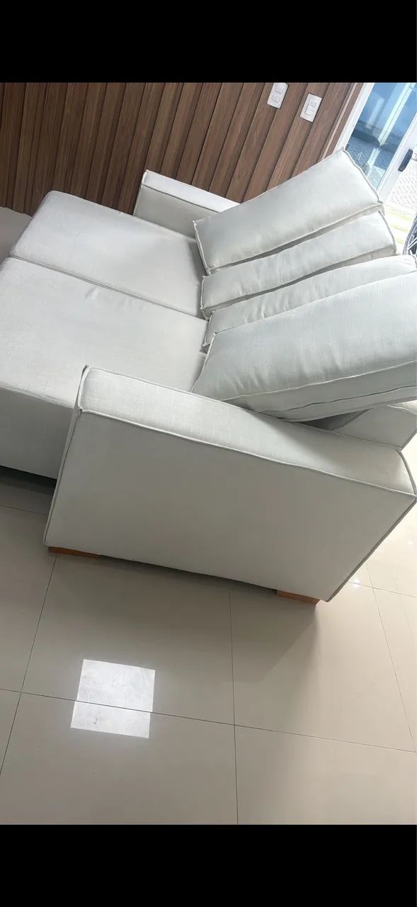 Vendo sofá branco de linho  - Foto 2