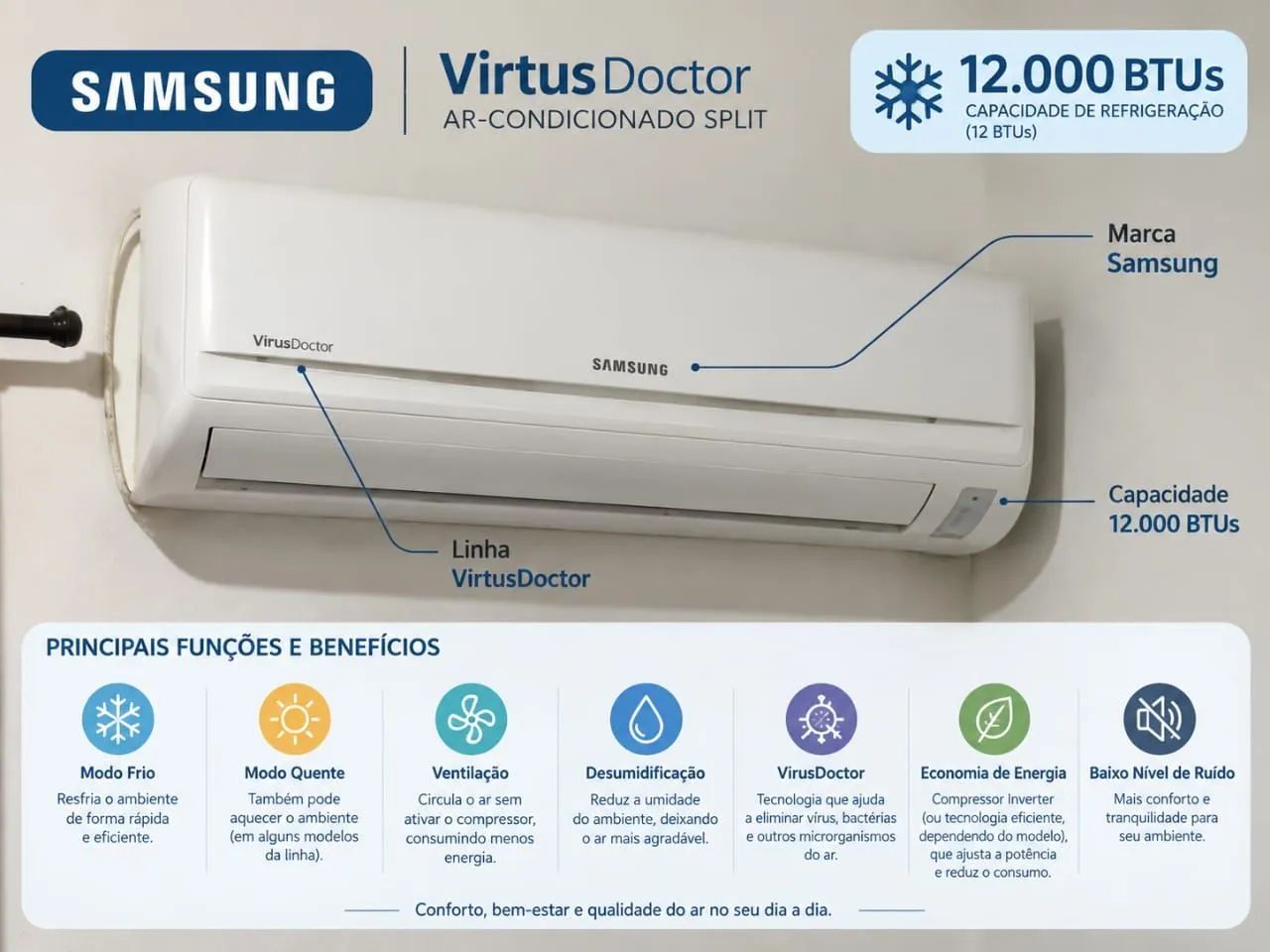 Ar condicionado Samsung Antivírus  - Foto 2