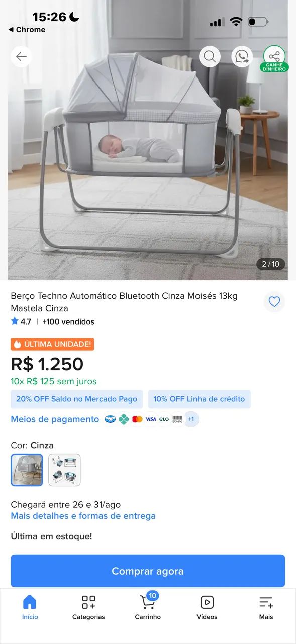 Berço mastela automático 