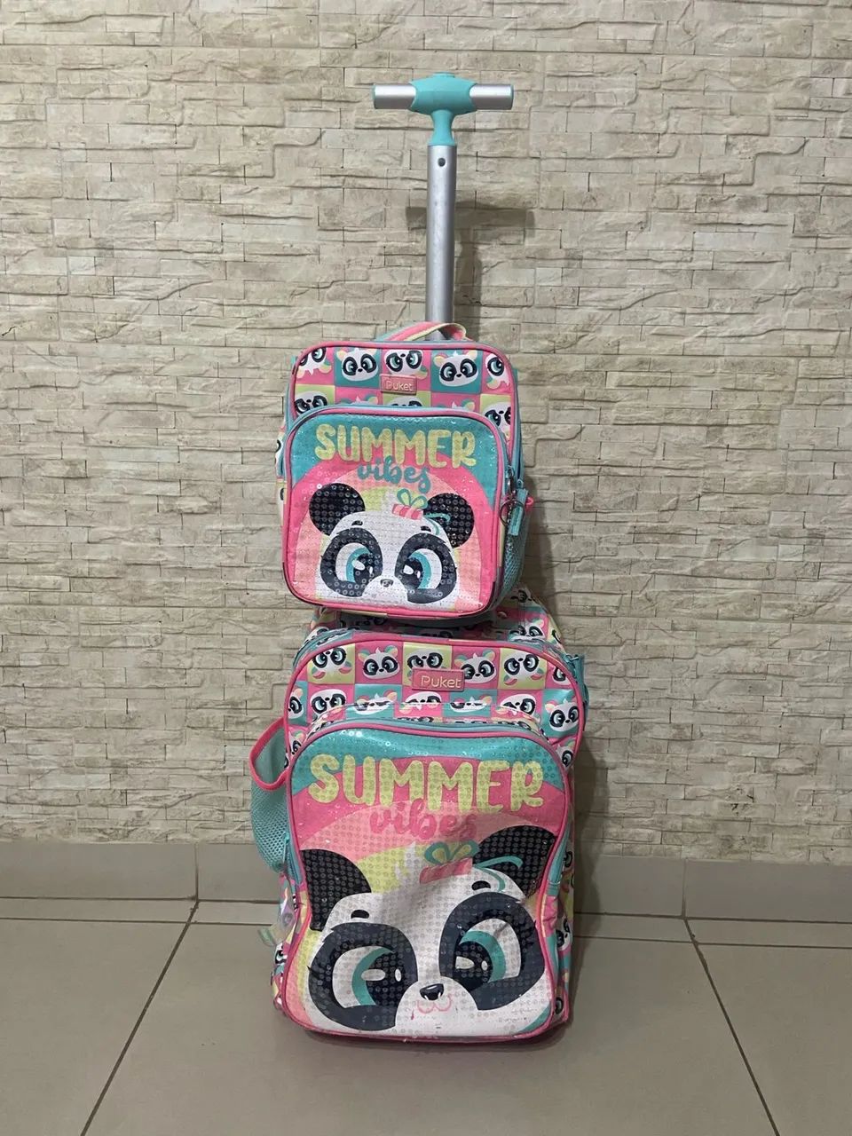 Mochila infantil de rodinha Pucket + lancheira