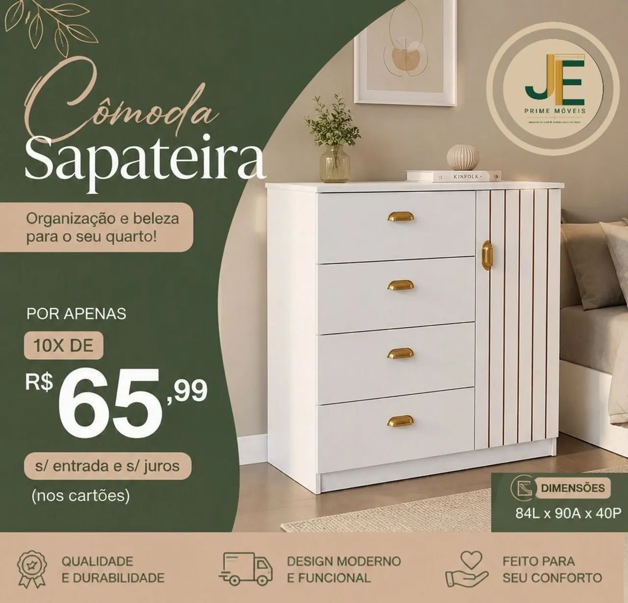 Cômoda em mdf  peça ja