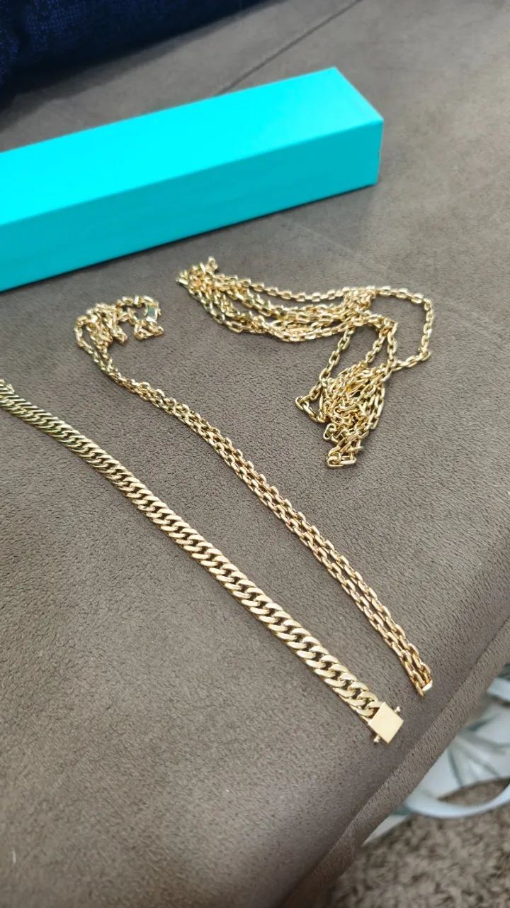 Corrente e pulseira de ouro 18k - Foto 2