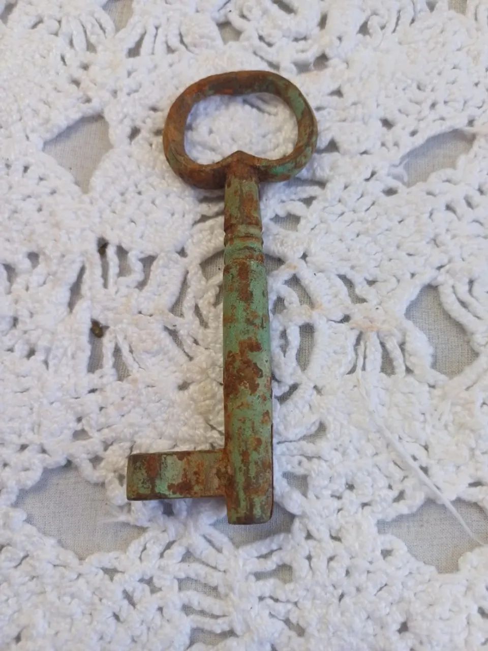 Chave antiga de cadeado 11cm  - Foto 2