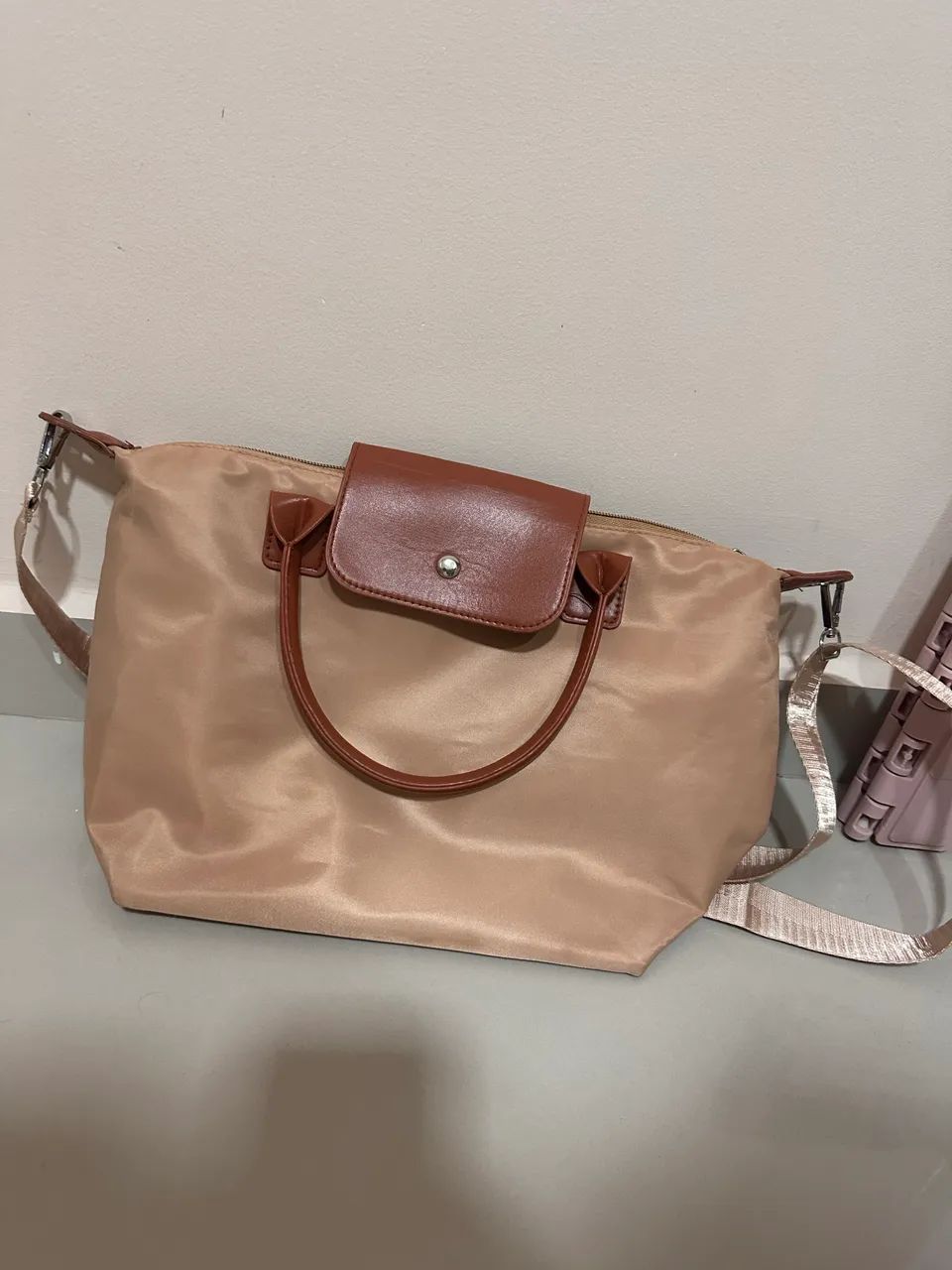 Bolsa bege imitação lepliage