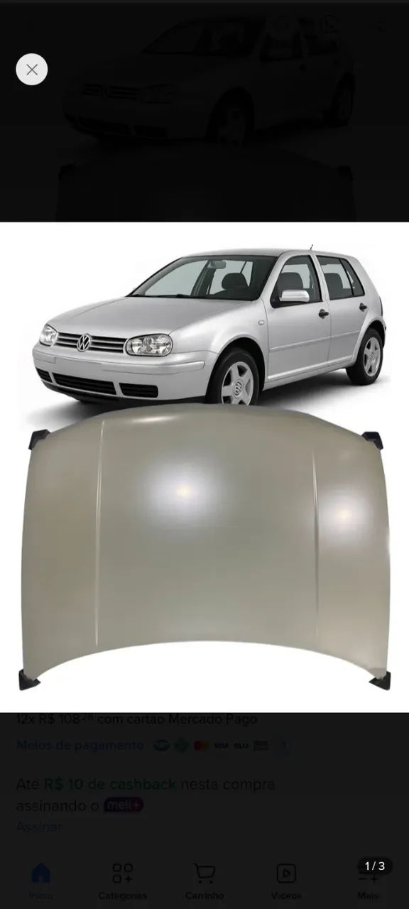 Capô golf 2001 até 2003