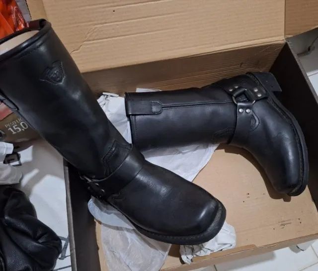 Bota de couro legítimo harness importada - Foto 3