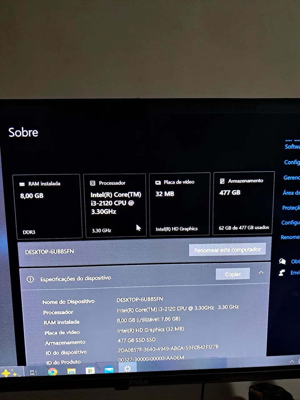Computador I3 com mouse e teclado 423878063806883840