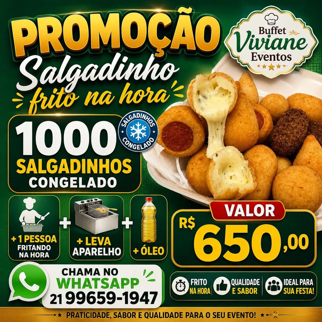 Fritadeira com salgadinhos 