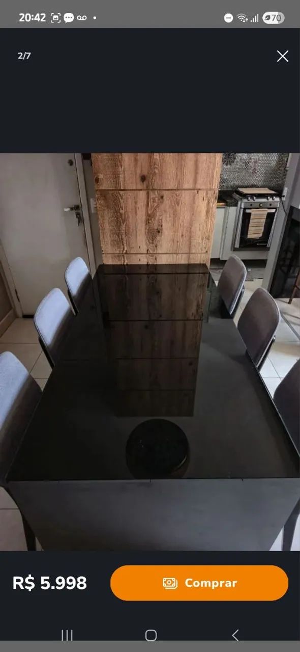 Mesa de Jantar Moderna 8 Lugares - Completa e Elegante