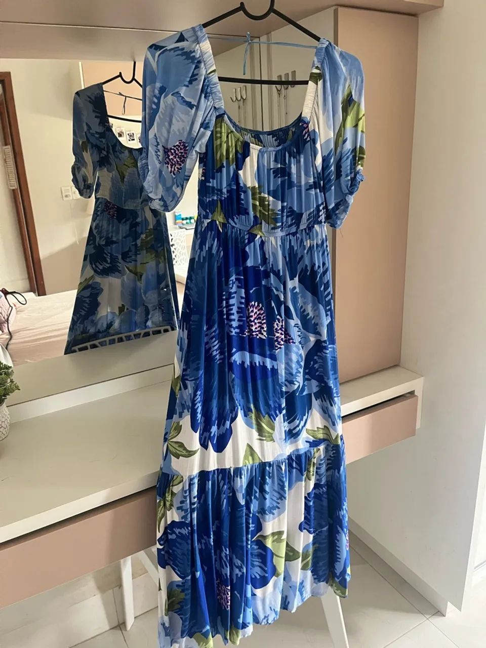 Vestido Mid azul estampado - Foto 2