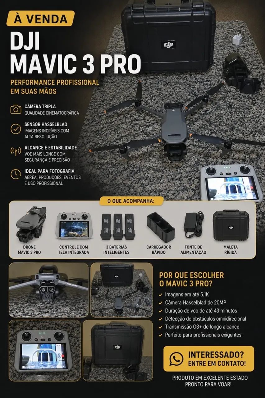 Vendo Drone Mavic 3 pro zerado  - Foto 5