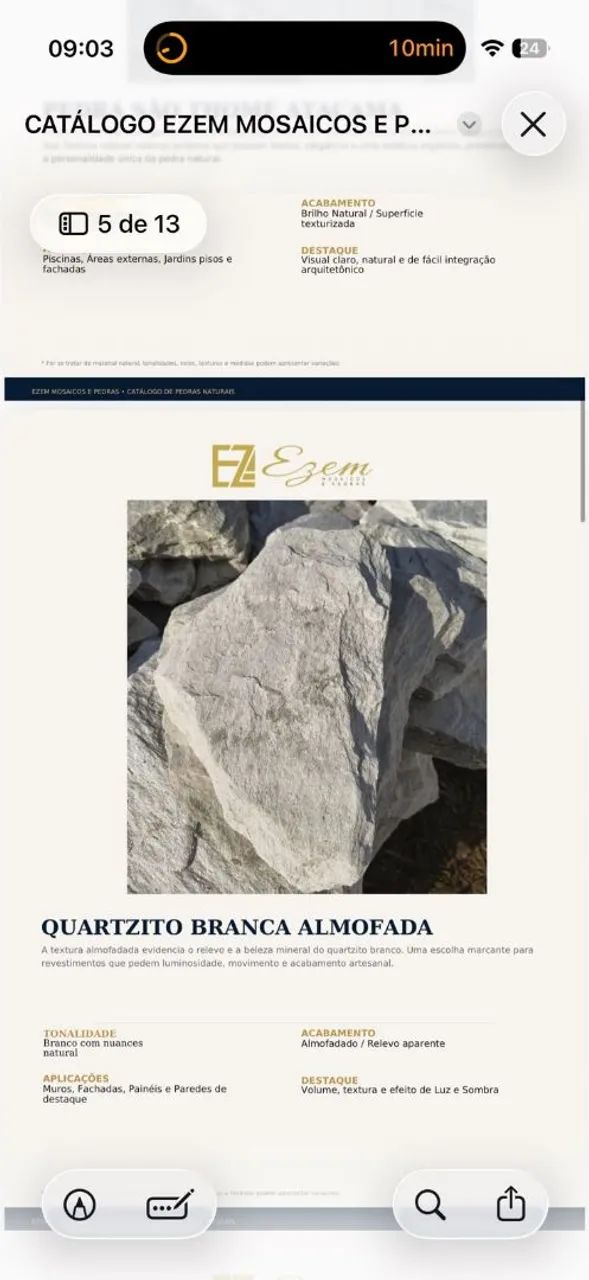 Pedra Quartzito Branco Almofada - Foto 2