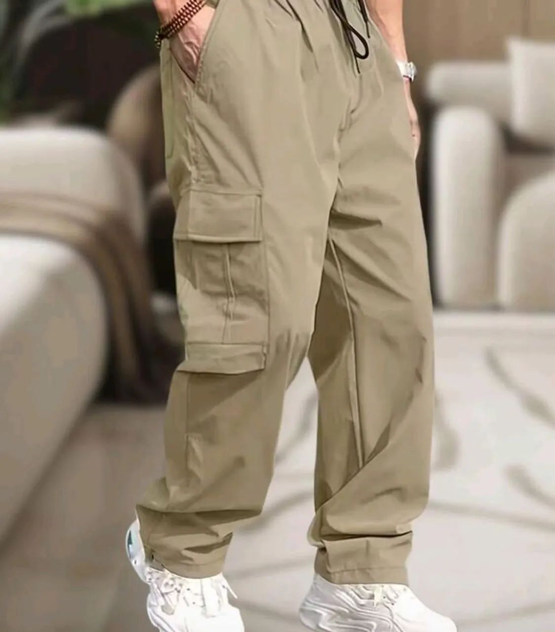 Calça cargo masculino bege