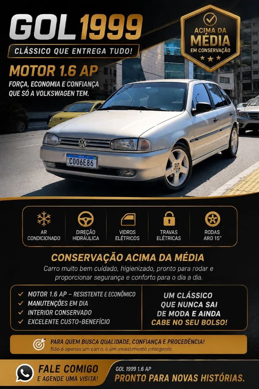 Volkswagen Gol Geração II CL 1.6 8V MI Gasolina Mec. 4P 1999