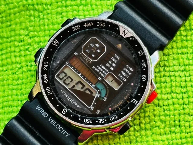 Citizen Windsurf D060 Black Zero na Caixa Anos 80 Época do