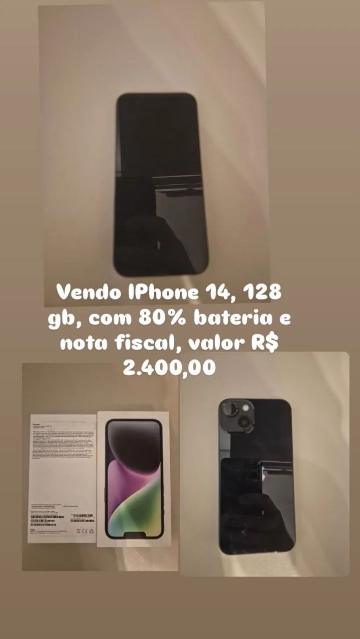 Iphone 14, 128 gb, 80% de bateria 