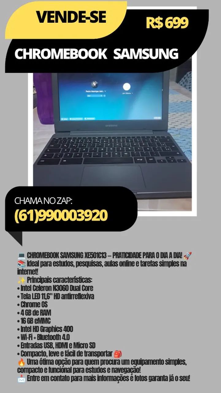 CHROMEBOOK SAMSUNG a venda 