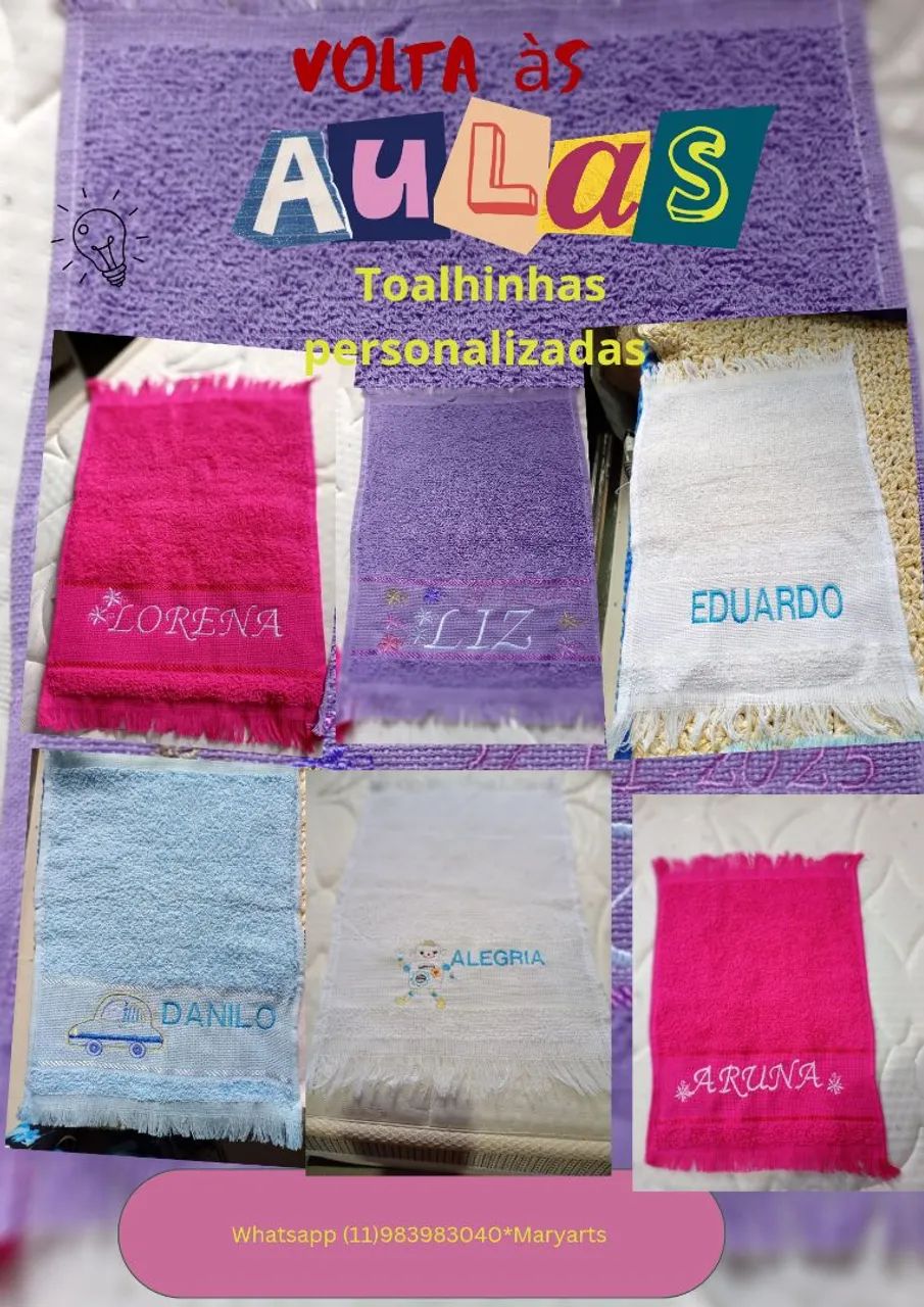 Toalhinhas personalizadas 