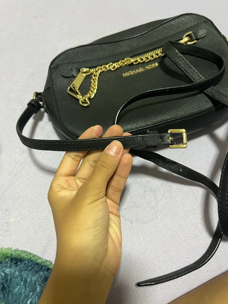Michael Kors Original - Crossbody Jet Set Preta Couro Saffiano