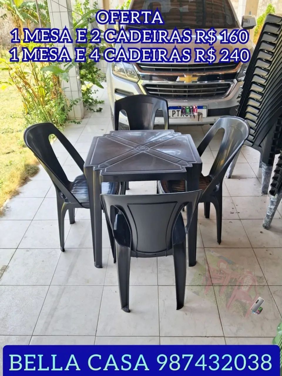 JOGO DE MESA COM CADEIRA MD ITALIA