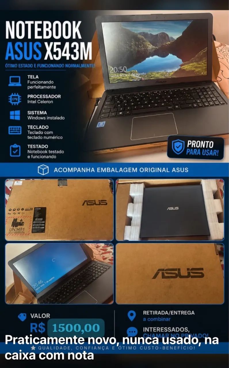Notebook asus na caixa  - Foto 3
