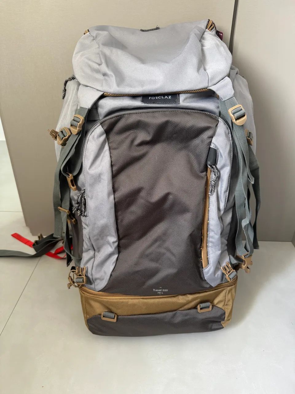 Mochila Para Viagem Travel 500 70 Litros Quechua Cor Cinza