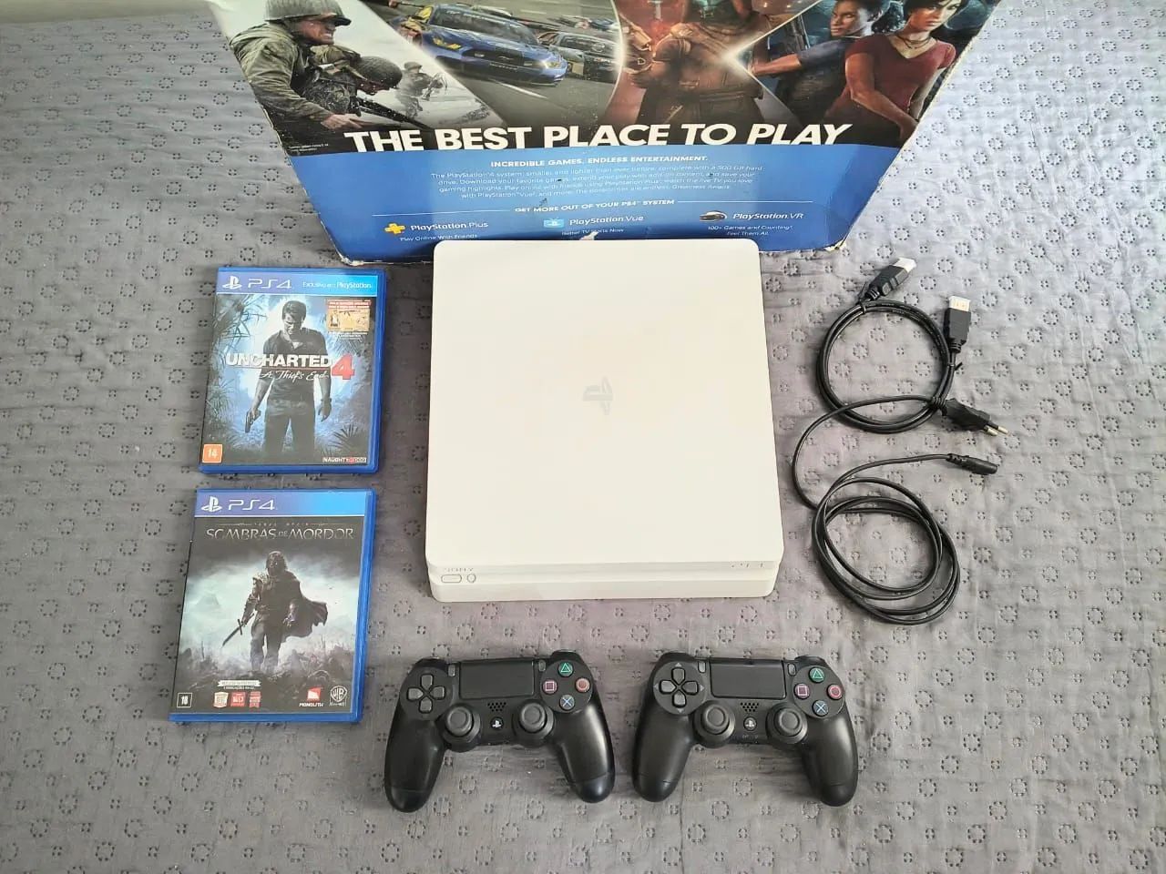 SONY PLAYSTATION 4 SLIM GLACIER WHITE COMPLETO - Consoles de Vídeo