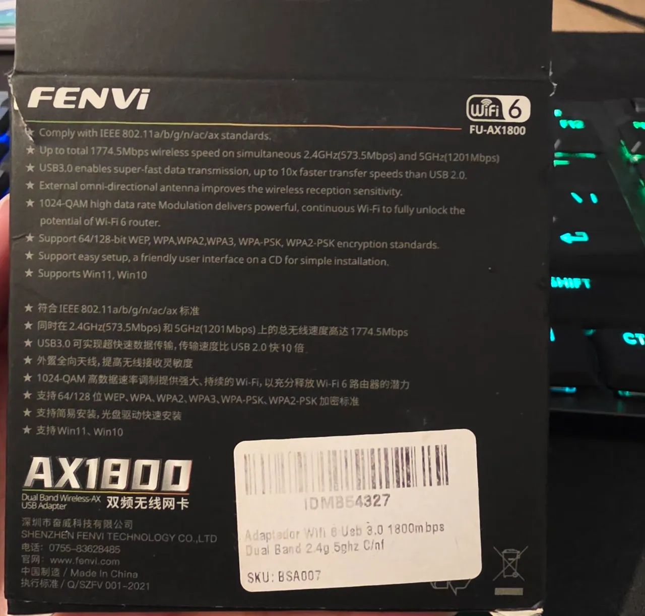 Adaptador usb Fenvi ax1800 - Foto 3