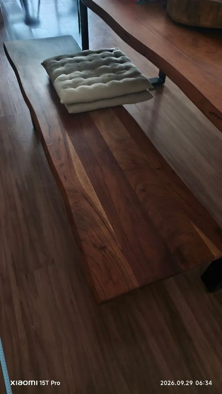 Mesa Madeira Maciça com Banco - Foto 4