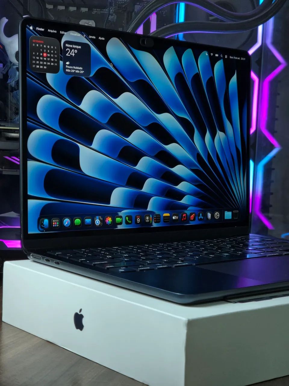 MacBook Air 13' Midnight 8GB RAM/256GB SSD - Completo na Caixa