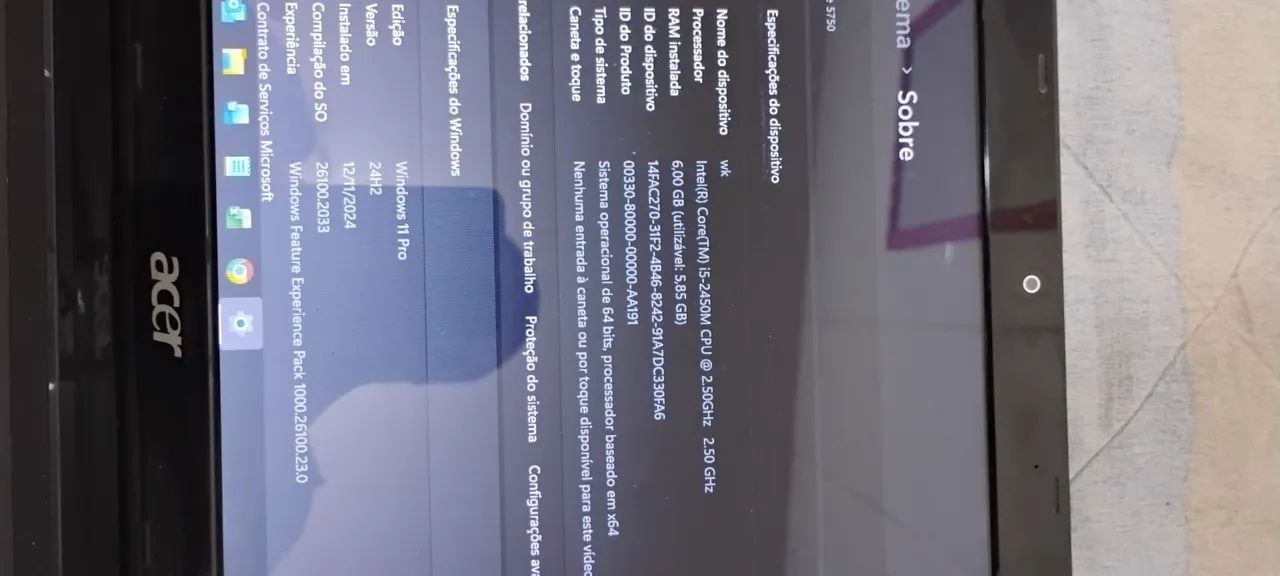 Notebook Acer i5 6Ram ssd256  - Foto 2