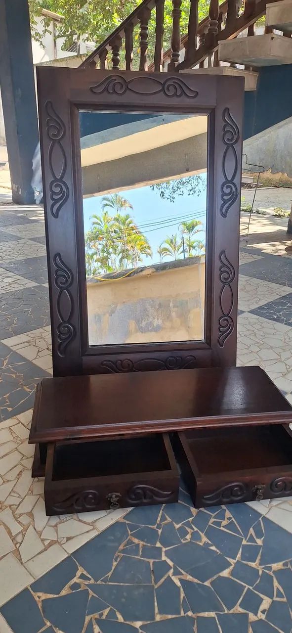 Espelho com console em madeira - Foto 2
