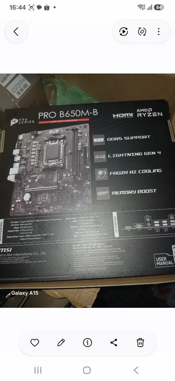 Placa mãe msl b650m-b
