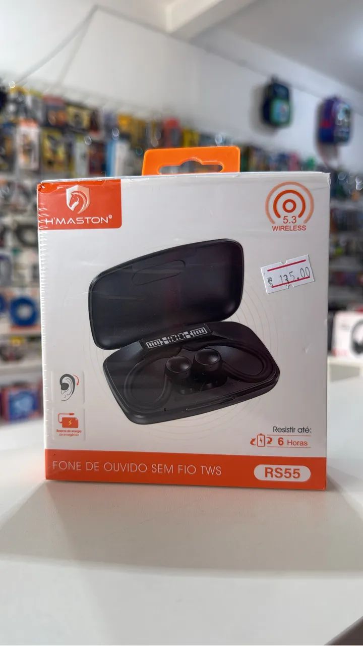 Fone de ouvido sem fio TWS