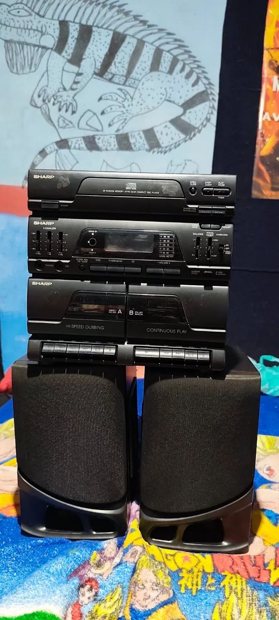 microsystem Boombox Sharp GX-CD560B Leia a descrição