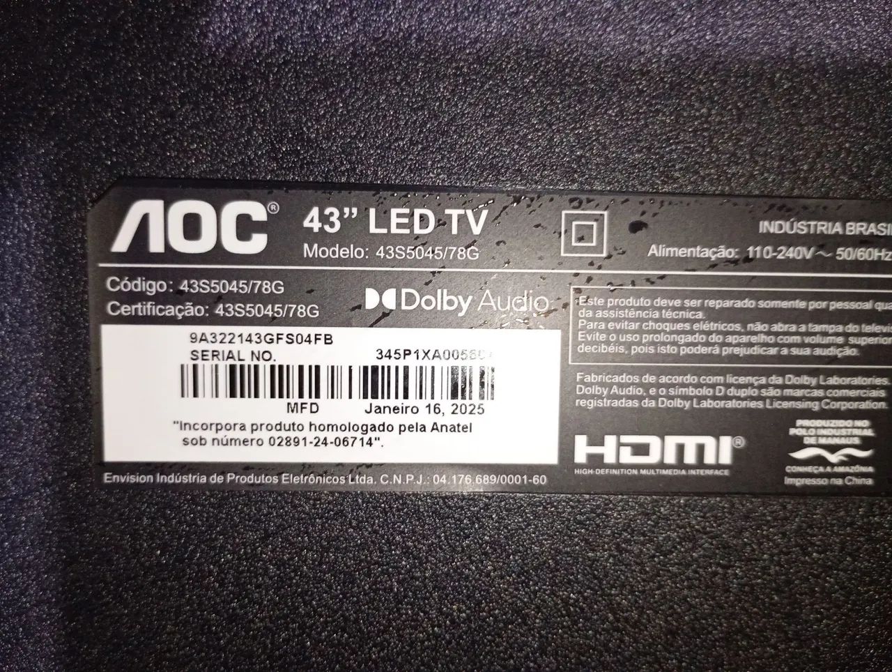 Tv Aoc 43 polegadas defeito na tela - Foto 4