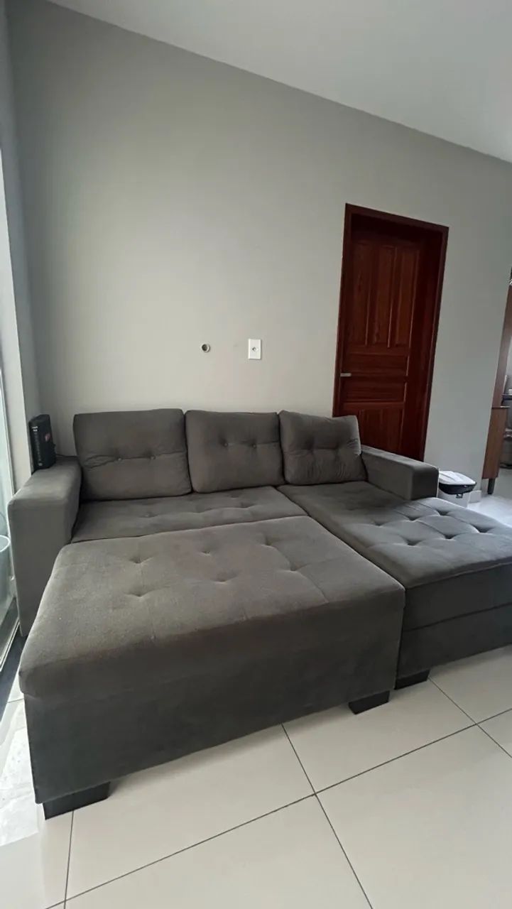 SOFÁ CINZA 3 LUGARES NOVO - Foto 2