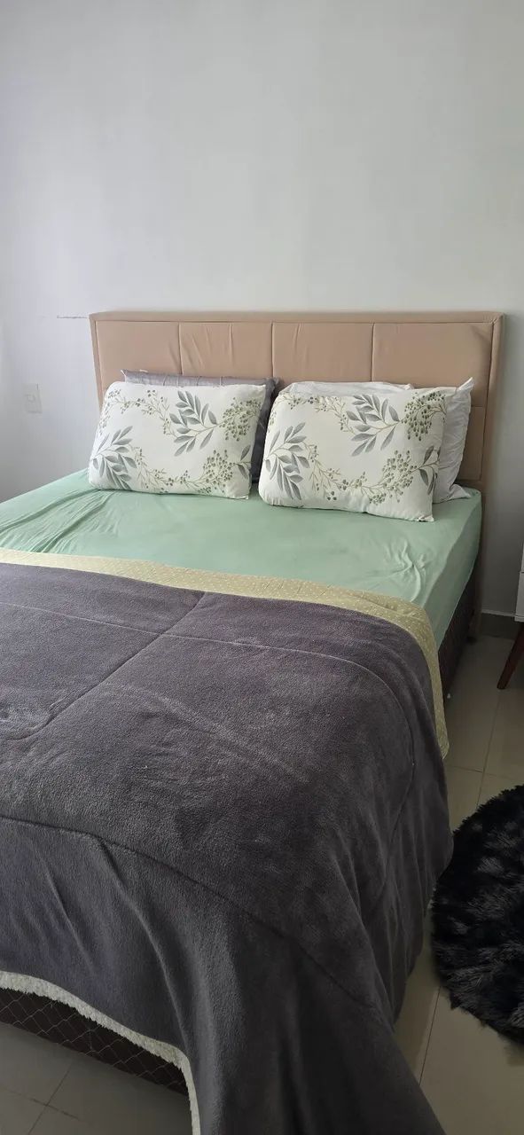 Cama Box Queen com cabeceira 158x198x54cm