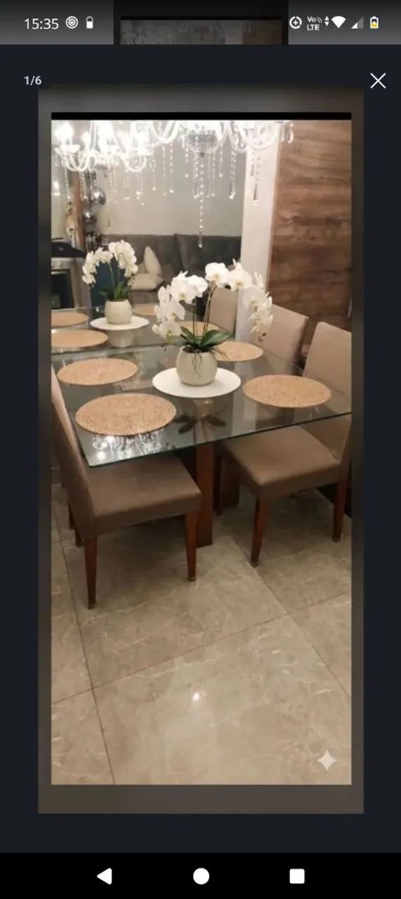 SALA DE JANTAR COM 4 CADEIRAS 